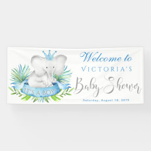 Jungen Elefant Baby Shower Banner
