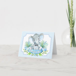Jungen-Elefanten-Baby-Shower-Dankeskarten Dankeskarte