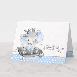 Jungen-Elefanten-Baby-Shower-Dankeskarten Dankeskarte