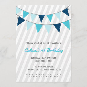 Jungen-erste Geburtstags-Party Einladung