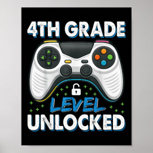 Jungen erster Tag Shirt 4. Klasse Kinder spielen z Poster
