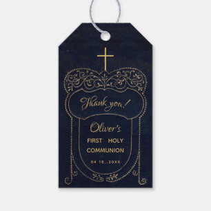 Jungen Erstkommunion Marineblau Vintage Kreuz Schr Geschenkanhänger