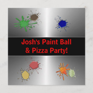 Jungen-Farbball-Party Einladung