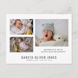 Jungen-Foto-Collage Geburtsanzeige Postkarte