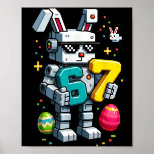 Jungen frohen Ostertag Hase Ei 6 7 Meme Kinder Män Poster