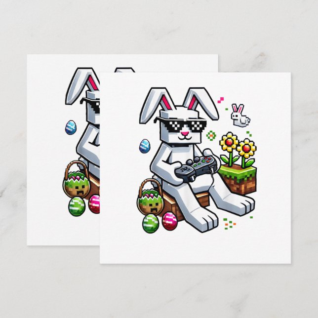 Jungen Frohen Ostertag Hase Ei Videospiel (Vorne/Hinten)