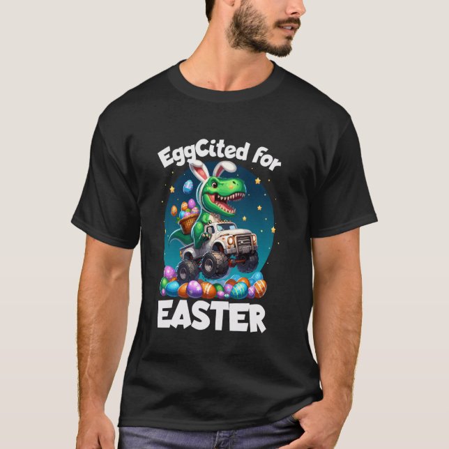 Jungen für Ostern Bunny T-Rex Dinosaurier Mons T-Shirt (Vorderseite)