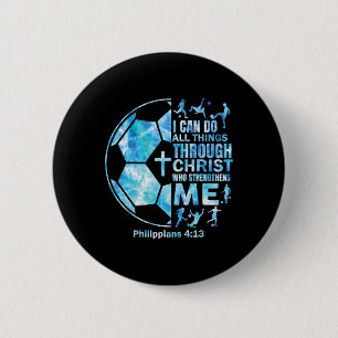 Jungen Fußball christliches T-Shirt Ich kann alle Button