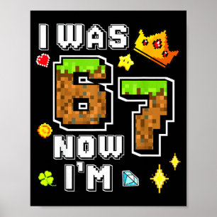 Jungen-Gamer Pixel Geburtstag war 6 7 Jahre alt Ge Poster