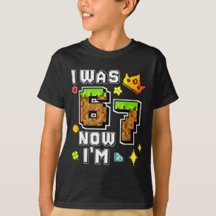 Jungen-Gamer-Pixel-Geburtstag war 6 7 Jahre alt Ge T-Shirt
