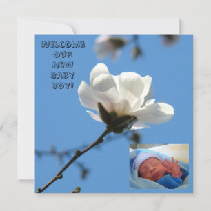 Jungen-Geburtsanzeige Karten Blau Neue Baby