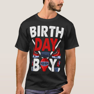 Jungen Geburtstagsfeier Dekorationen Hockey Winter T-Shirt