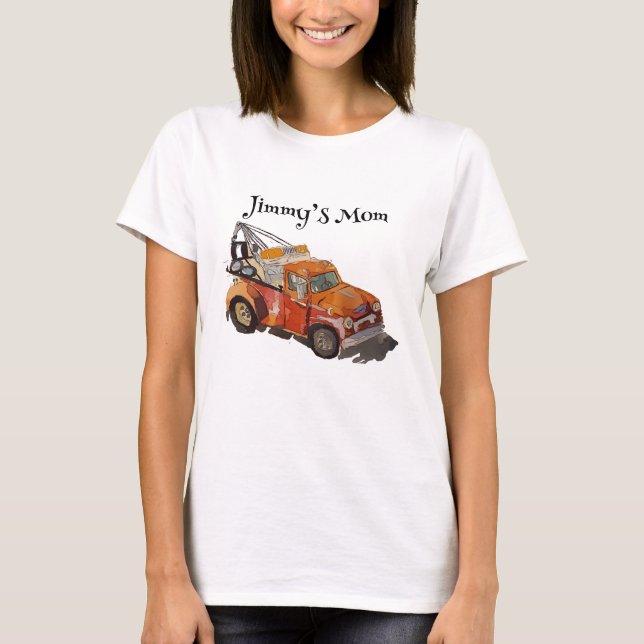 Jungen-Geburtstagsfeier mit Abschleppwagen T-Shirt (Vorderseite)