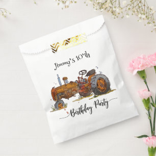 Jungen-Geburtstagsfeier mit antikem Traktor-Design Geschenktütchen