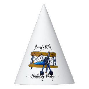 Jungen-Geburtstagsfeier mit blauem und gelbem Dopp Partyhütchen