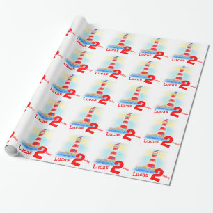 Jungen genannt gemalte 2. Geburtstagsverpackung Geschenkpapier