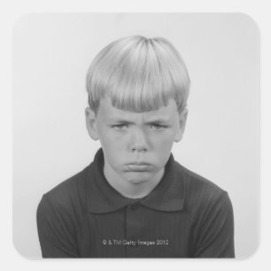 Jungen-Gesichtsausdrücke Quadratischer Aufkleber