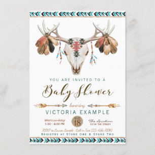 Jungen Geweih Tribal Baby Shower Einladungen