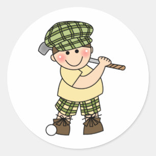 Jungen-Golfspieler Runder Aufkleber