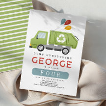 Jungen Grüner Müll Müllwagen Kinder Geburtstag
