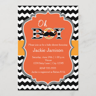 Jungen Halloween Chevron Babyparty-Einladung Einladung