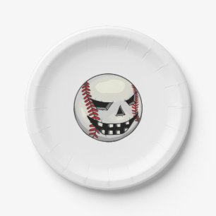 Jungen Halloween Kürbis Baseballspieler Pappteller