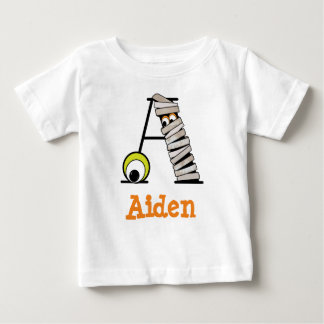 Jungen HALLOWEEN Mummy Shirt w Monogramm Initial A