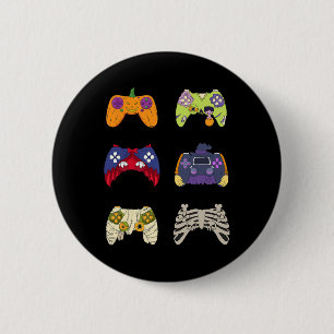 Jungen Halloween-Shirt Skelett Zombie Gaming Contr Button