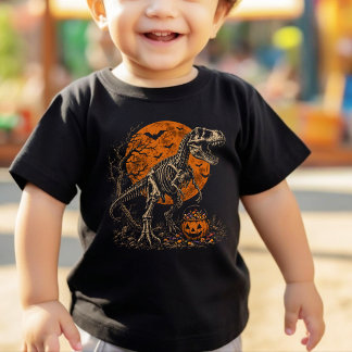 Jungen Halloween-Skelett Gruseliger Kürbis Kinder T-Shirt