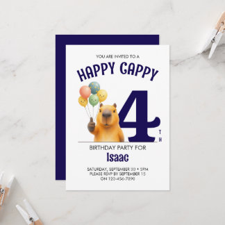 Jungen HAPPY CAPPY Individuelle Kapybaras zum 4. G Einladung