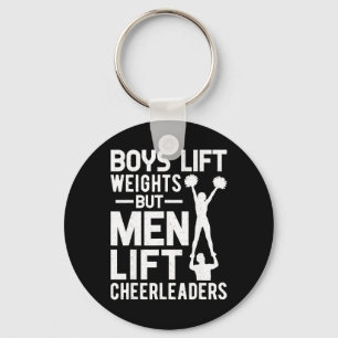 Jungen heben Gewichte Männer heben Cheerleader Che Schlüsselanhänger