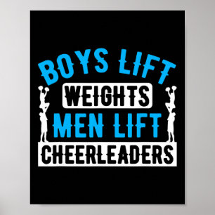 Jungen heben Gewichte Männer heben Cheerleader Gew Poster
