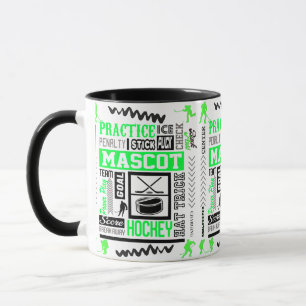 Jungen Hockey Terminologie Neon Grün Tasse