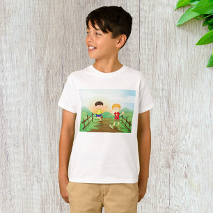 Jungen im T - Shirt draußen