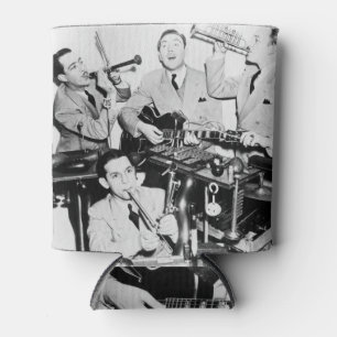 Jungen in der Band: Vintage Kunst. Dosenkühler