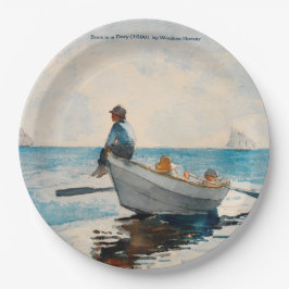 Jungen in einer Geschichte (1880) von Winslow Home Pappteller