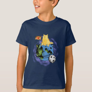 Jungen-Katze-in-der-Umlaufbahn-T-Shirt T-Shirt