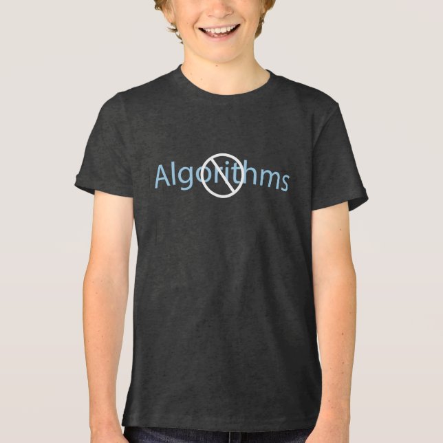 Jungen Keine Algorithmen Tri-Blend Shirt (Vorderseite)