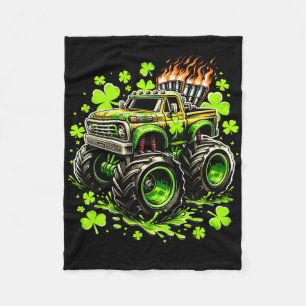 Jungen Kinder Monster Grün Lastwagen Kleeblatt St. Fleecedecke