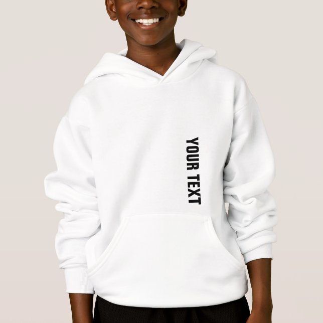 Jungen Kinder White Hoodie Sweatshirt Pullover (Vorderseite)