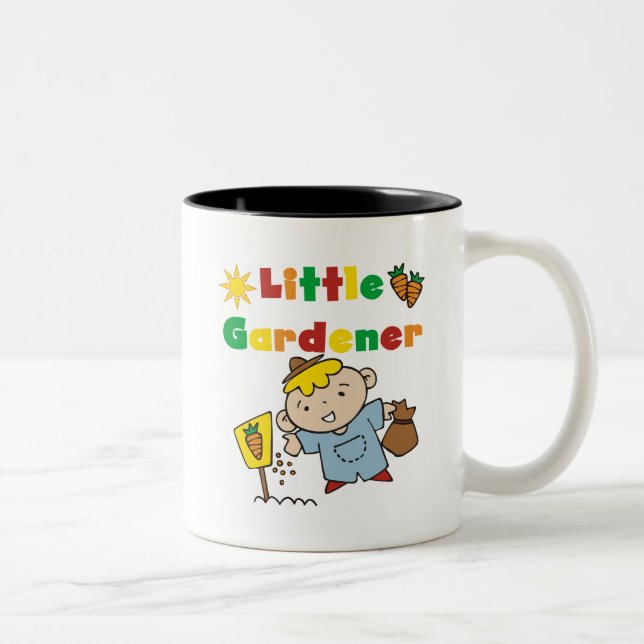 Jungen-kleine Gärtner-T-Shirts und Geschenke Zweifarbige Tasse (Rechts)