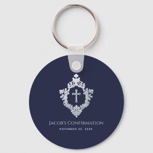 Jungen Kommunion Geschenke Navy Blau Vintage Schlüsselanhänger