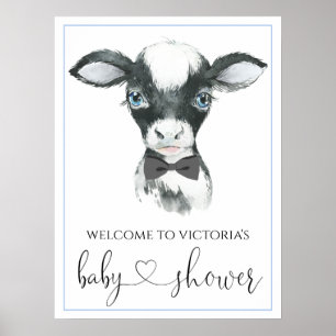 Jungen-Kuh-Farm-Baby-Shower-Schilder Poster