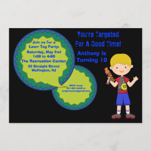 Jungen-Laser-Umbau-Geburtstags-Party Einladung