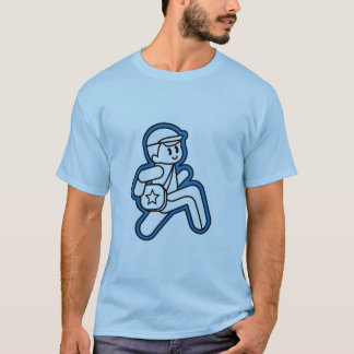 Jungen-Läufe auf Blau T-Shirt