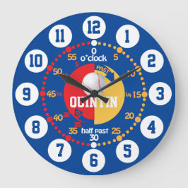 Jungen lernen, die Zeit mit blauen Namen Baseball  Große Wanduhr