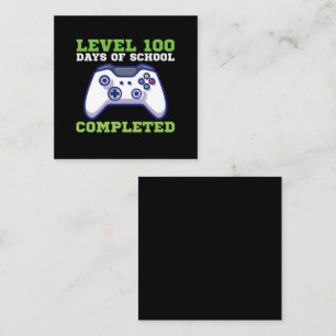 Jungen Level 100 Schultage absolviert  Quadratische Visitenkarte