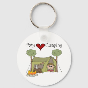 Jungen-Liebe-Camping Schlüsselanhänger
