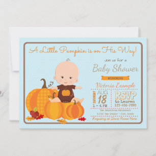 Jungen Little Pumpkin Baby Shower Einladung