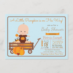 Jungen Little Pumpkin Baby Shower Einladung